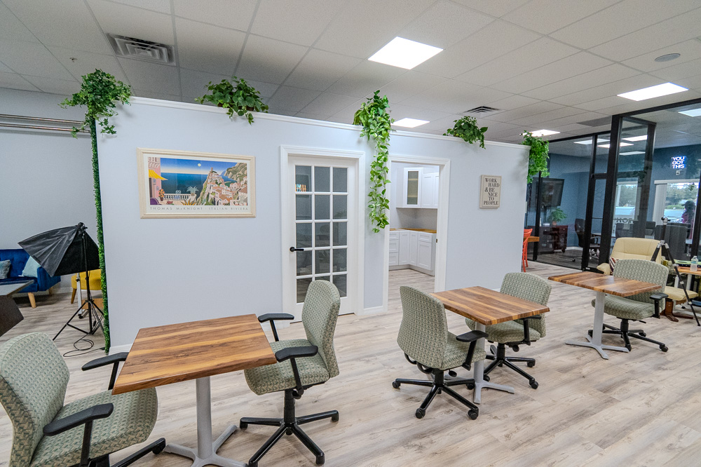 Shared coworking desks at Work Social in Port St. Lucie