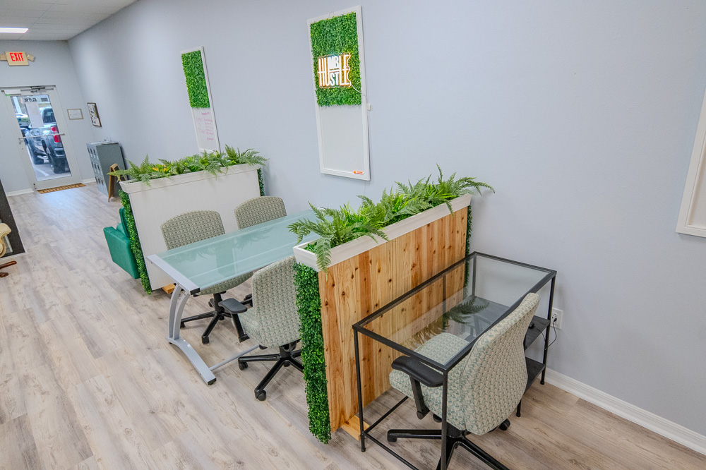 Rows of coworking desks at Work Social in Port St. Lucie
